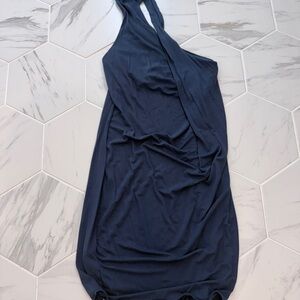 Max Studio One Shoulder Navy Dress